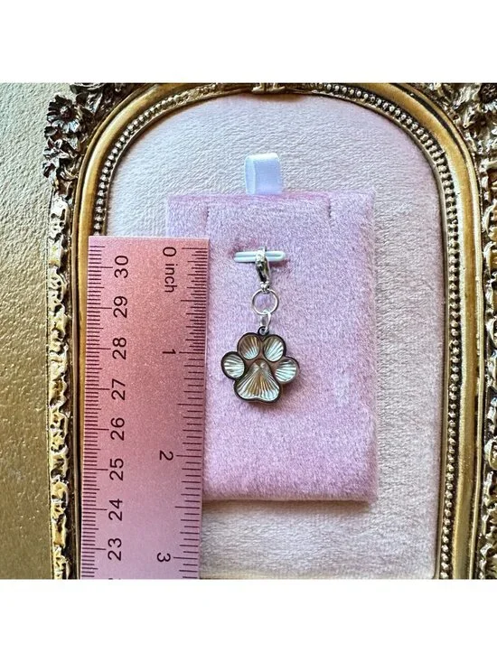 Paw Print Stainless Steel Pendant Charm With Lobster Clasp - Waterproof - Picture 4 of 12